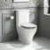 Kansas Traditional Rimless Close Coupled Toilet With Cotton White Wooden Seat - Brushed Brass Hinges