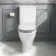 Kansas Traditional Rimless Close Coupled Toilet With Cotton White Wooden Seat - Brushed Brass Hinges