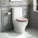 Kansas Traditional Rimless Close Coupled Toilet With Cashmere Pink Wooden Seat Brushed Brass Hinges