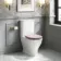 Kansas Traditional Rimless Close Coupled Toilet With Cashmere Pink Wooden Seat Brushed Brass Hinges