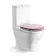 Kansas Traditional Rimless Close Coupled Toilet With Cashmere Pink Wooden Seat Brushed Brass Hinges