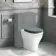Kansas Traditional Rimless Back To Wall Toilet With Dove Grey Wooden Seat