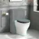 Kansas Traditional Rimless Back To Wall Toilet With Dove Grey Wooden Seat - Brushed Brass Hinges