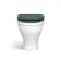 Kansas Traditional Rimless Back To Wall Toilet With Midnight Green Wooden Seat Brushed Brass Hinges