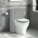 Kansas Traditional Rimless Back To Wall Toilet With Cotton White Wooden Seat