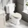 Hudson Traditional Close Coupled Toilet With Chalk White Wooden Seat - Brushed Brass Lever