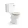 Hudson Traditional Close Coupled Toilet With Chalk White Wooden Seat - Brushed Brass Lever