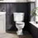 Hudson Traditional Close Coupled Toilet With Cotton White Wooden Seat - Brushed Brass Lever
