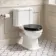 Enid Traditional Close Coupled Toilet With Gloss Black Wooden Seat