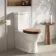 Alma Traditional Rimless Close Coupled Toilet With Oak Effect Soft Close Seat Brushed Brass Hinges