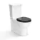 Alma Traditional Rimless Close Coupled Toilet With Gloss Black Soft Close Seat Brushed Brass Hinges