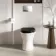 Alma Traditional Rimless Back To Wall Toilet With Gloss Black Wooden Soft Close Seat