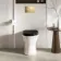 Alma Traditional Rimless Back To Wall Toilet With Gloss Black Soft Close Seat Brushed Brass Hinges