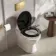 Alma Traditional Rimless Back To Wall Toilet With Gloss Black Soft Close Seat Brushed Brass Hinges
