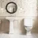 Enid Traditional Close Coupled Toilet With Gloss White Wooden Seat & Pedestal Basin Single Tap Hole