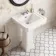 Enid Traditional Close Coupled Toilet With Gloss White Wooden Seat & Pedestal Basin Single Tap Hole