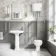 Hudson Traditional Close Coupled Toilet High-Level Cistern & Pedestal Basin Set Double Tap Hole