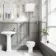 Hudson Traditional Close Coupled Toilet High-Level Cistern & Pedestal Basin Set Double Tap Hole
