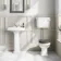 Hudson Traditional Low-Level Toilet With Graphite Grey Seat & Pedestal Basin - Single Tap Hole