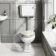 Hudson Traditional Low-Level Toilet With Chalk White Seat & Pedestal Basin - Double Tap Hole