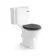 Hudson Traditional Toilet With Graphite Grey Seat & Pedestal Basin Set - Double Tap Hole