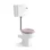 Hudson Traditional Low-Level Toilet With Cashmere Pink Seat & Pedestal Basin - Double Tap Hole