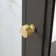 Graphite Grey Mirror Cabinet 700x500mm - Brushed Brass Accents