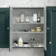 Midnight Green Wall Hung Mirror Cabinet 700x600mm - Brushed Brass Accents