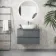 Corsica Storm Grey Wall Hung Drawer Vanity With Curved Counter Top Basin 800mm