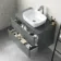 Corsica Storm Grey Wall Hung Drawer Vanity With Curved Counter Top Basin 800mm