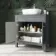 Bermuda Dove Grey Vanity With Curved Counter Top Basin 800mm