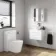 Trent Gloss White Wall Hung Drawer Vanity with Marble Top & Oval Counter Top Basin 600mm
