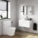Trent Gloss White Wall Hung Drawer Vanity with Marble Top & Oval Counter Top Basin 800mm