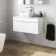 Trent Gloss White Wall Hung Drawer Vanity with Marble Top & Curved Counter Top Basin 800mm