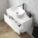 Trent Gloss White Wall Hung Drawer Vanity with Marble Top & Curved Counter Top Basin 800mm