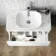 Trent Gloss White Wall Hung Drawer Vanity with Marble Top & Curved Counter Top Basin 800mm