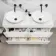 Trent Gloss White Double Vanity Drawer with Marble Top & Oval Counter Top Basin 1200mm