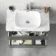 Corsica Storm Grey Wall Hung Drawer Vanity with Marble Top & Curved Counter Top Basin 800mm