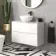 Austin Gloss White Wall Hung Drawer Vanity with Marble Top & Round Counter Top Basin 800mm