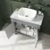 Bermuda Dove Grey Vanity with Marble Top & Curved Counter Top Basin 800mm