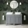 Bermuda Dove Grey Vanity with Marble Top & Curved Counter Top Basin 1200mm