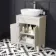 Bermuda Chalk White Vanity with Marble Top & Curved Counter Top Basin 600mm