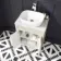 Bermuda Chalk White Vanity with Marble Top & Curved Counter Top Basin 600mm