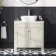 Bermuda Chalk White Vanity with Marble Top & Curved Counter Top Basin 800mm