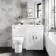 Avon Gloss White Combination Vanity Basin and Aruba Toilet 1100mm - Right Handed