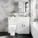 Avon Gloss White Combination Vanity Basin and Atlanta Toilet 1100mm - Right Handed