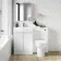Trent Gloss White Combination Vanity Basin and Aruba Toilet 1100mm - Left Handed