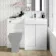 Trent Gloss White Basin Vanity and Back To Wall Unit 1100mm - Right Handed