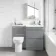 Trent Stone Grey Combination Basin Drawer and Aruba Toilet 1100mm - Right Handed