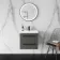 Elba Graphite Grey Wall Hung Basin Drawer Vanity 500mm - Black Accents